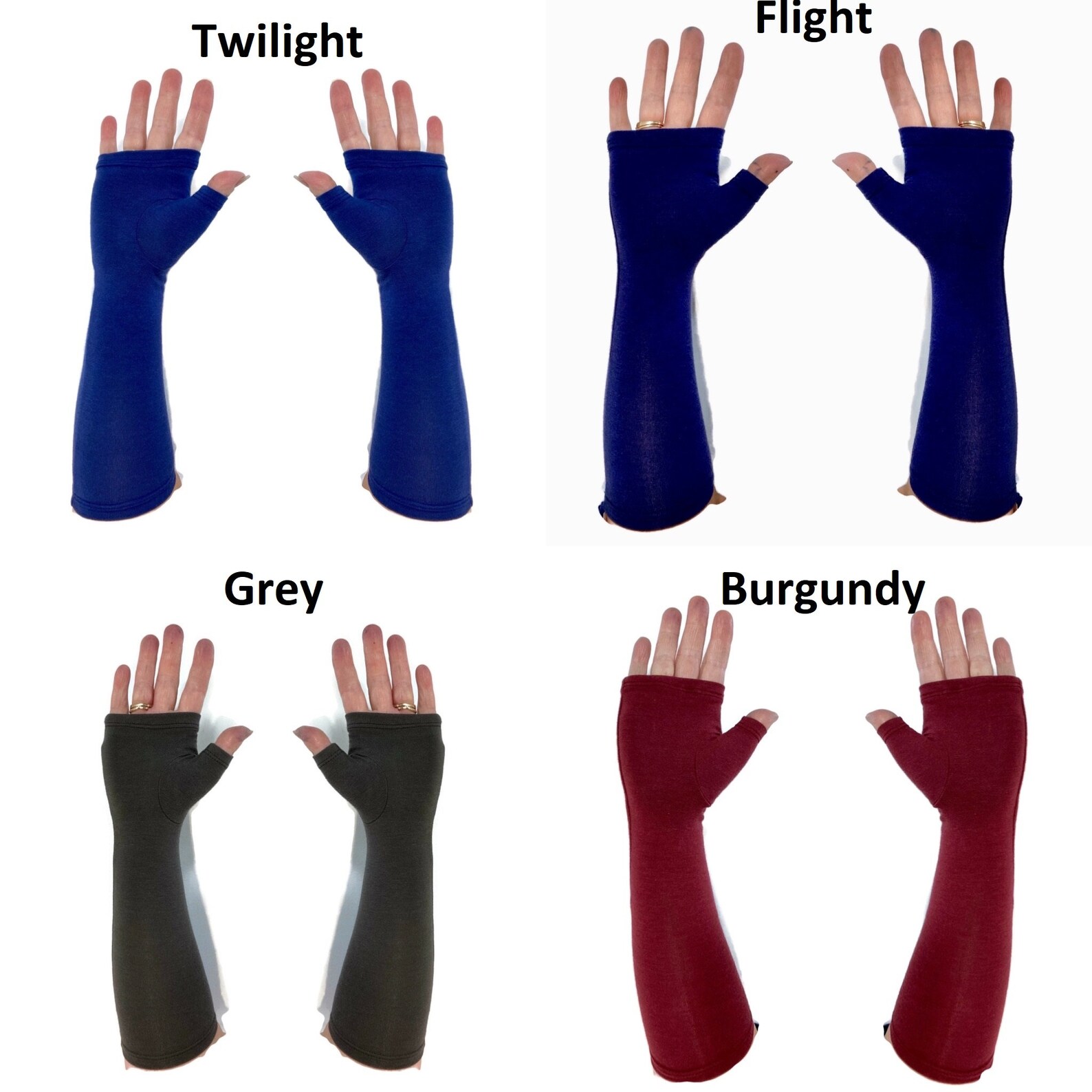 Midlength Fingerless Gloves Gauntlets Arm Warmers in Bamboo Etsy