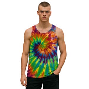 Herren Kaleidoskop Batik Tank Tops aus Baumwolle.