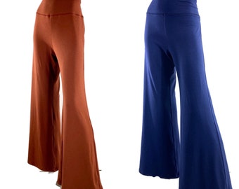 Bamboo palazzo wide leg pants.