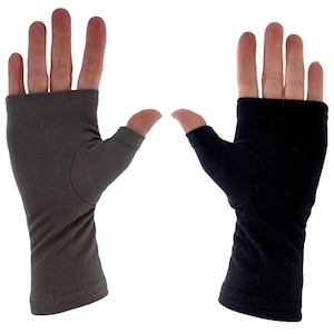Heavier stretch bamboo jersey fingerless gloves, texting gloves.