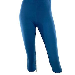 Leggings capri de punto de bambú/algodón/spandex con elasticidad en cuatro direcciones. imagen 5
