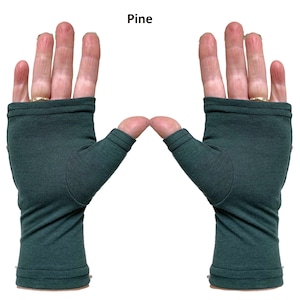 Bamboo fingerless gloves, texting gloves, wrist warmers in solid colours. image 9