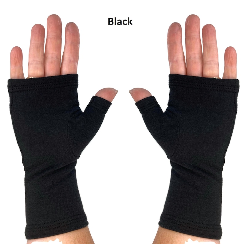 Bamboo fleece fingerless gloves, texting gloves, wrist warmers . image 8