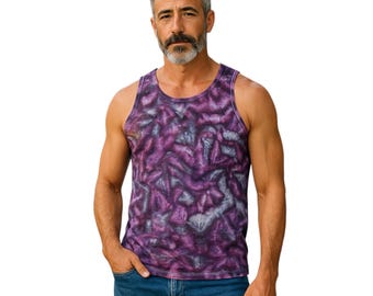 Men's ice dyed cotton tank tops.