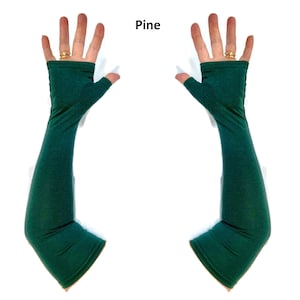 Fingerless gloves, gauntlets, arm warmers in bamboo blend. image 10