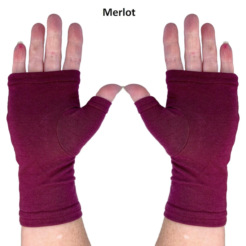 Bamboo fingerless gloves, texting gloves, wrist warmers in solid colours. image 13