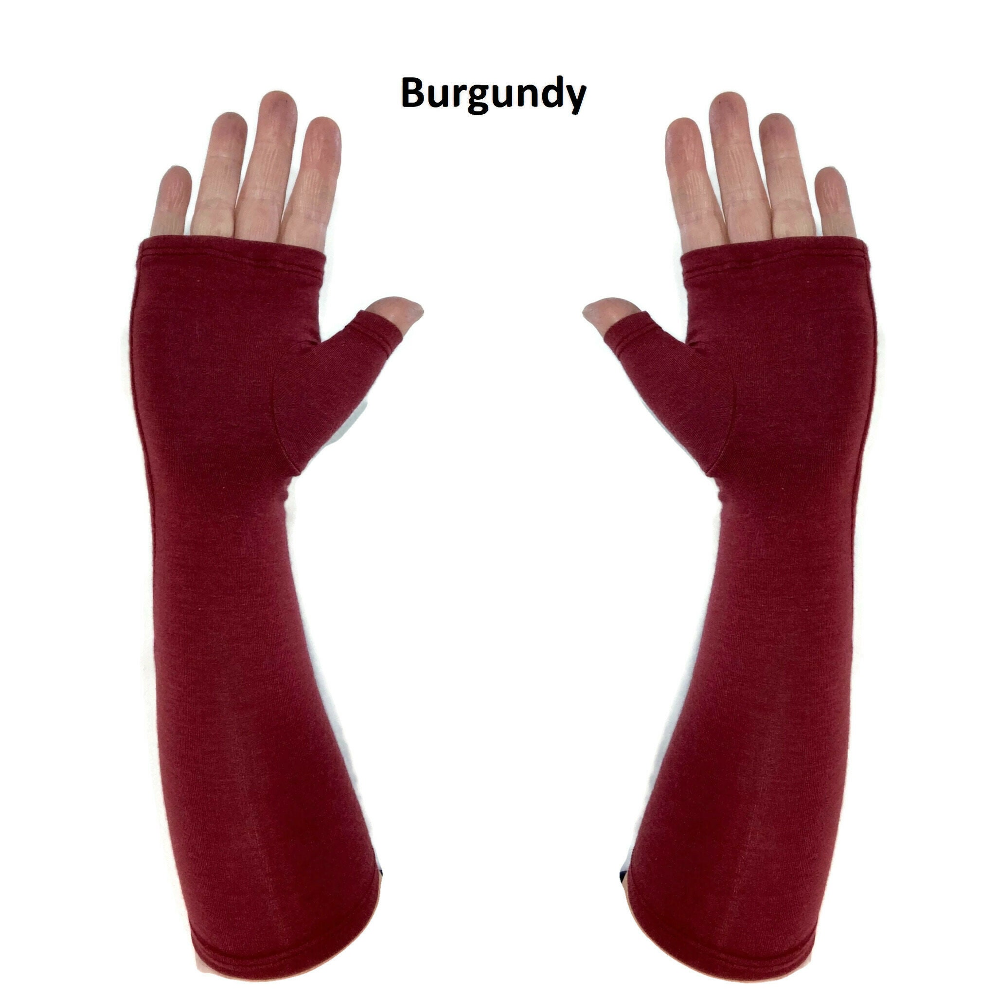 Midlength Fingerless Gloves Gauntlets Arm Warmers in Bamboo Etsy Canada