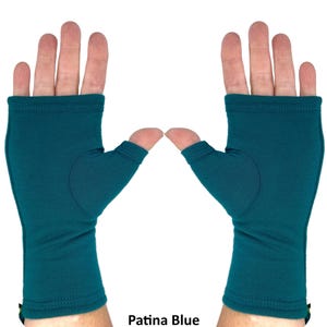Bamboo fingerless gloves, texting gloves, wrist warmers in solid colours. image 2