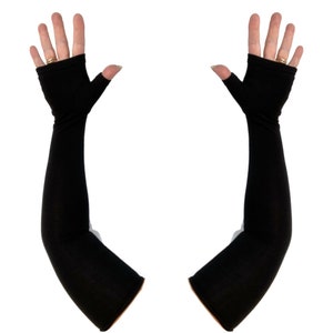 XLong fingerless gloves, gauntlets, arm warmers in bamboo blend.