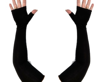 XLong fingerless gloves, gauntlets, arm warmers in bamboo blend.