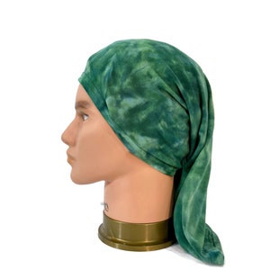 Unisex ice dye bamboo tube scarf, head wrap, hairband, headband, circle scarf. image 7