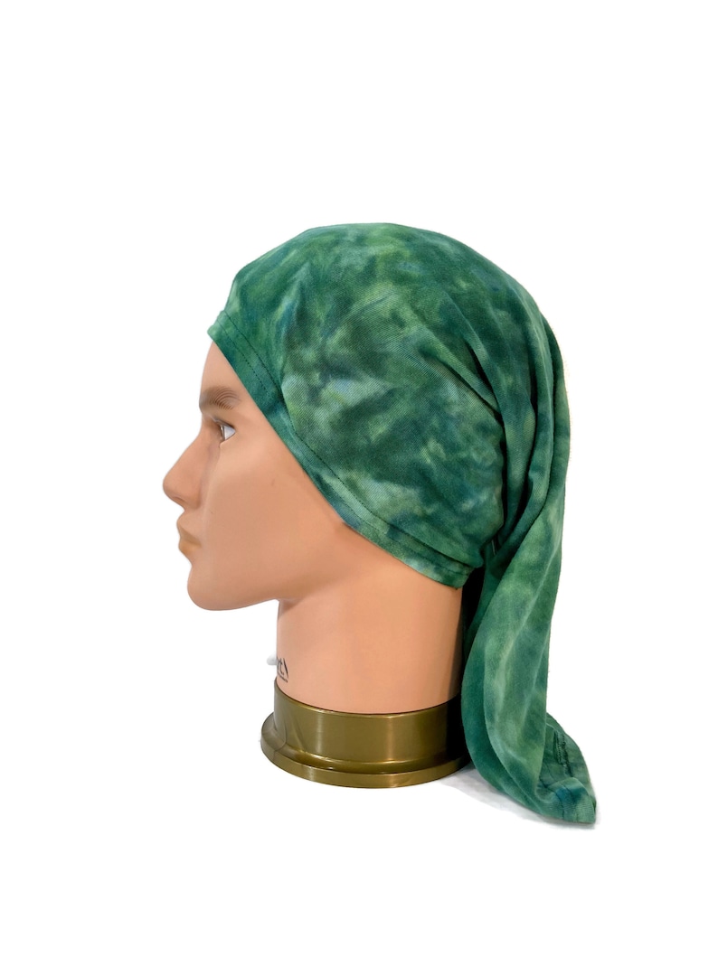 Unisex ice dye bamboo tube scarf, head wrap, hairband, headband, circle scarf. image 7