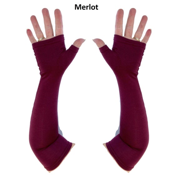 Buy Fingerless Gloves, Gauntlets, Arm Warmers in Bamboo Blend. Online in  India 