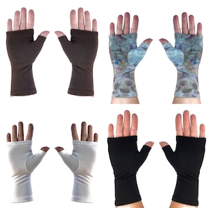 Cali-fleece bamboo wrist warmers, fingerless gloves, texting gloves.