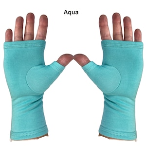 Bamboo fleece fingerless gloves, texting gloves, wrist warmers . image 2