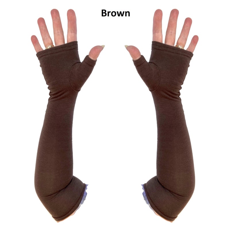 Fingerless gloves, gauntlets, arm warmers in bamboo blend. image 9