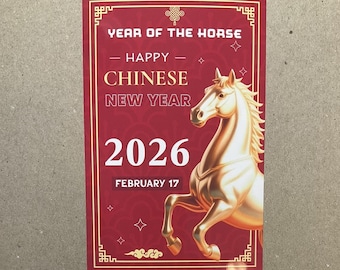 New postcard 4x6 Happy Chinese Lunar New Year 2026