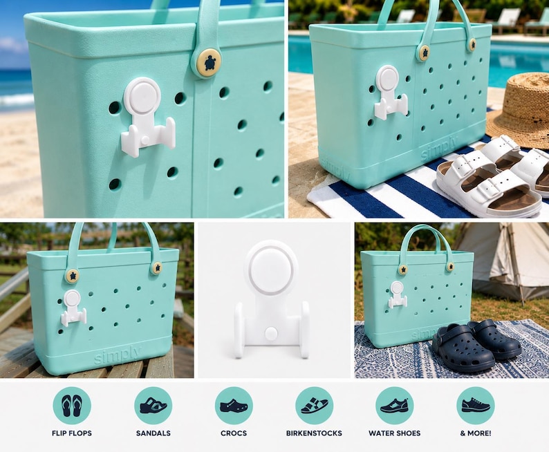 3D Printed Sandal Holder for Bogg Bags | Flip Flop, Croc Organizer Accessory afbeelding 2