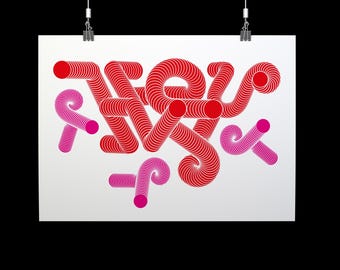 HEY Typographic Art Print: Bold Modern Wall Decor (50x70 cm)