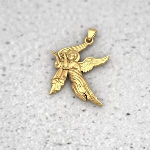 Guardian angel pendant necklace in 925 silver, religious spiritual charm jewelry