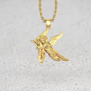 925 sterling silver guardian angel pendant necklace with detailed cherub design