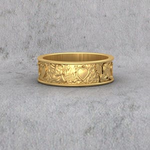 cherub cupid silver ring band