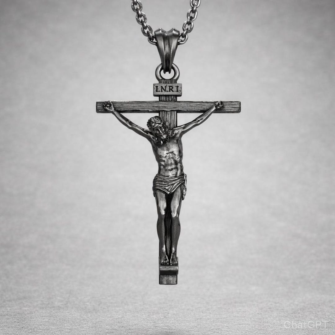 925 Sterling Silver Jesus Crucifix Necklace, Christian Cross Pendant ...