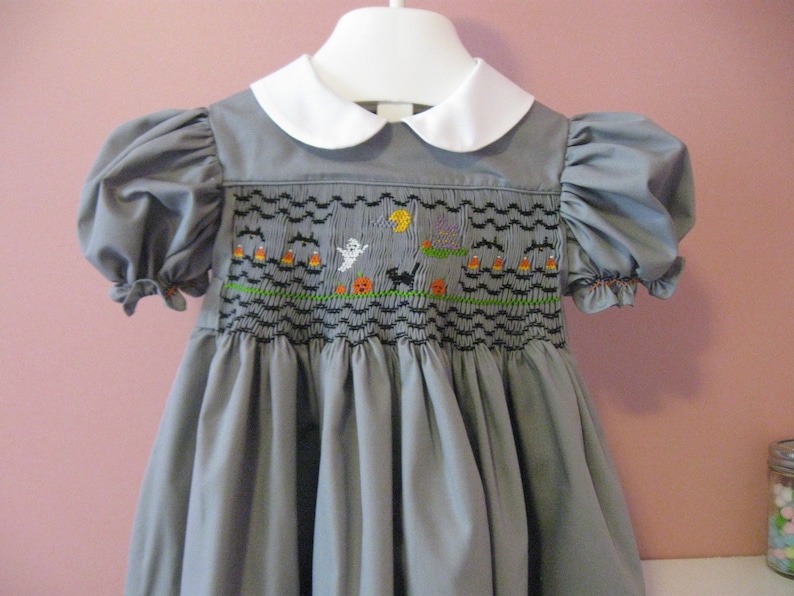 Handsmocked Hallow/'een Yoke Dress sz 12-24mths