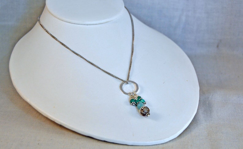 stainless steel chain 24 in Job/'s Tears Necklace with Amazonite and Turquoise