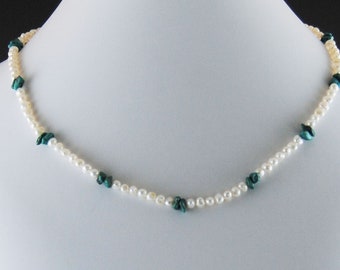Summer Elegance Pearls and Turquoise Necklace/ Casual Elegance