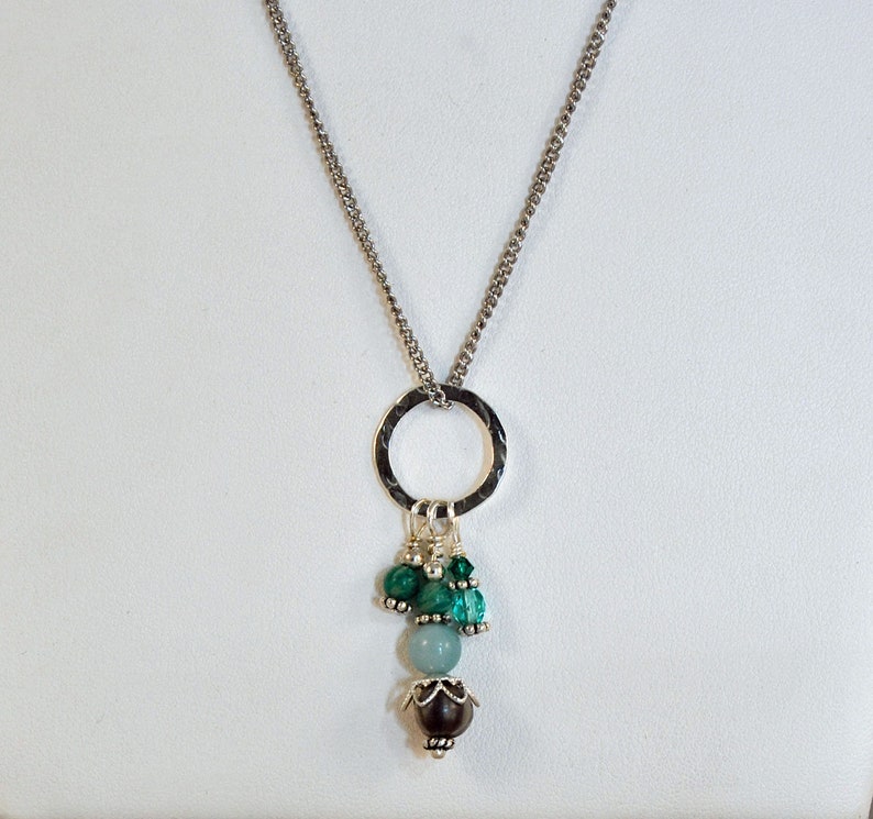 stainless steel chain 24 in Job/'s Tears Necklace with Amazonite and Turquoise