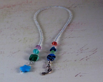 Beaded Bookmark with Moon and Star Charms