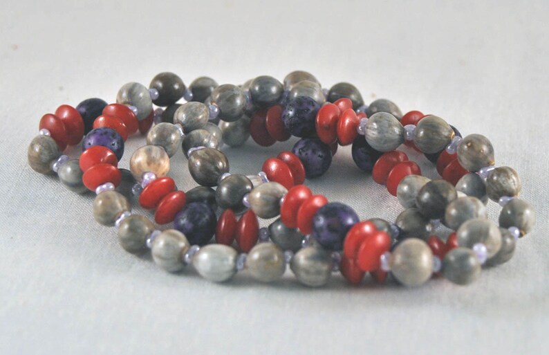 Natural Cherokee Corn Bead / Job's Tears Necklace Red Etsy