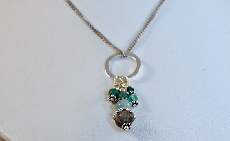 stainless steel chain 24 in Job/'s Tears Necklace with Amazonite and Turquoise