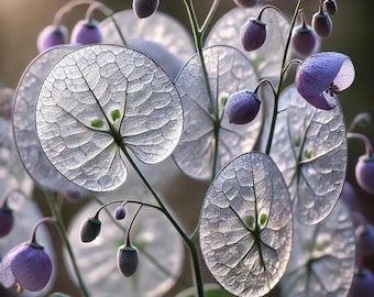 Lunaria Annua Nasiona Rośliny Pieniężnej, Dwuletnie Srebrne Pody Nasiona Kwiatów