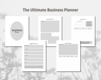 Paquete de planificador de negocios editable / Plantilla de Canva (Descarga digital)