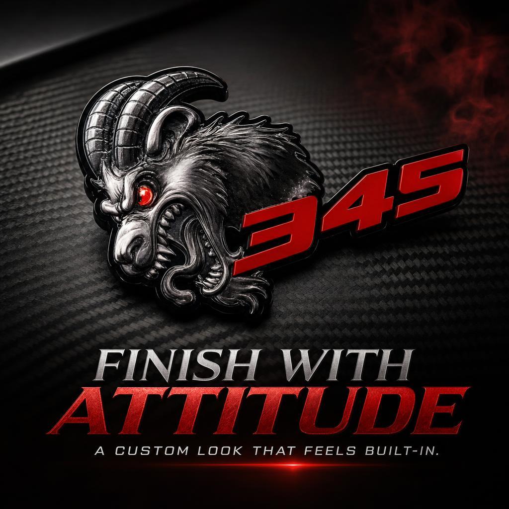 Angry Ram Goat 345 Engine Badge, UV Printed Acrylic Truck Fender Emblem ...