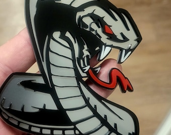 Cobra Snake Emblem Acrylic Car Badge: Shelby GT Mustang Racing Decal