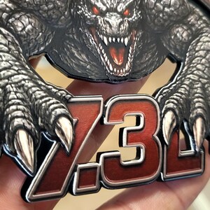 7.3L Megazilla side fender Emblem Badge – 4.5” Heavy‑Duty Truck Decal – Custom Engine Badge Pair