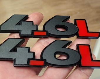 Mustang Side Badge Blackout, 4.6 Liter V8 Emblem Pair