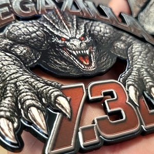 7.3L Megazilla side fender Emblem Badge – 4.5” Heavy‑Duty Truck Decal – Custom Engine Badge Pair