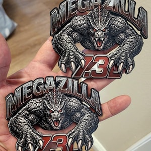 7.3L Megazilla side fender Emblem Badge – 4.5” Heavy‑Duty Truck Decal – Custom Engine Badge Pair