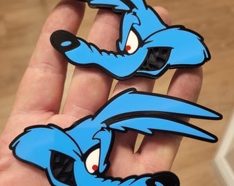 Grabber Blue Coyote Emblems fit  Ford Mustang – Side Fender Badge Pair weatherproof