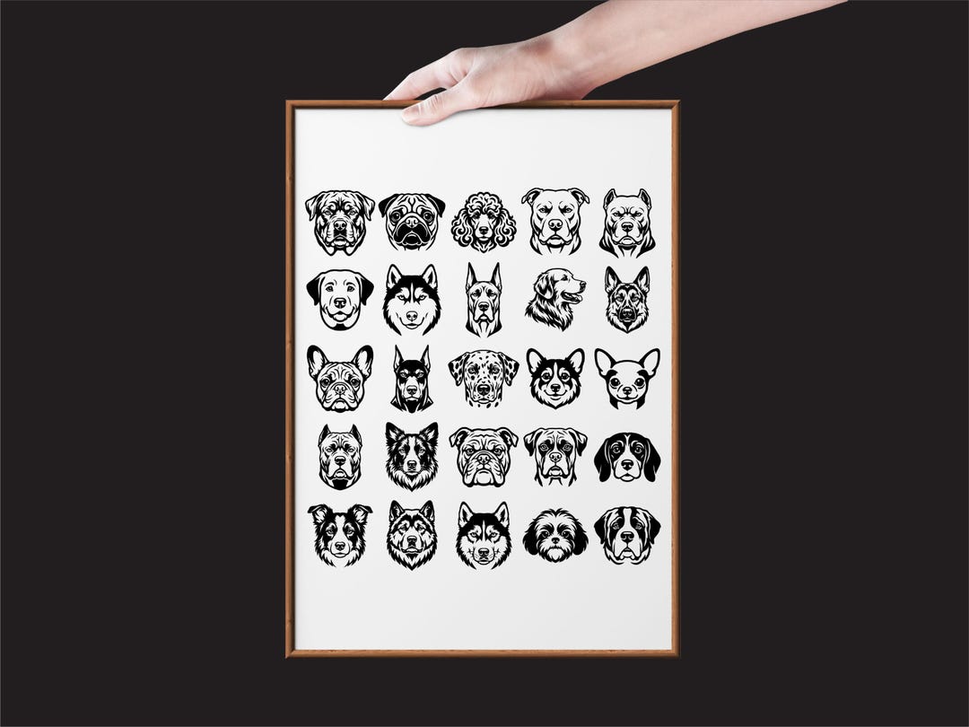 25 Dog SVG Bundle PNG Cricut Dog Breeds Vector Instant Download - Etsy UK