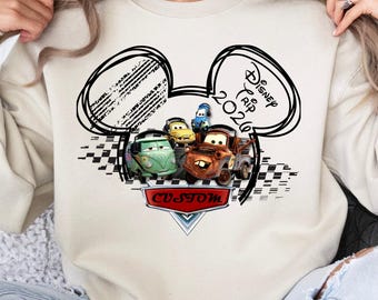 28 Disney Cars Characters Shirt, Pixar Lightening McQueen Tee, Tow Mater T-Shirt, Sally Carrera Doc Hudson Shirt, Disneyland Family Trip Tee
