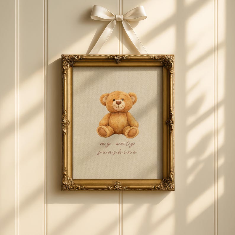Storybook Decor Meadow Art, You Are My Sunshine & Alphabet Print, Neutral Nursery image 3