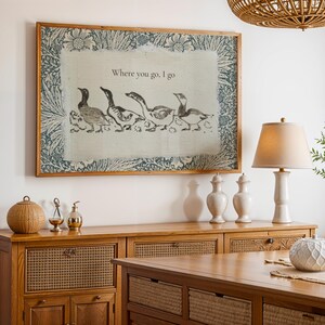 Vintage Geese Art, Folk Animal Print, Storybook Nursery Printable, Goose Illustration image 8
