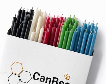 Candele in Cera d’Api Naturale Multicolore – Set 50 Sottili 16 cm (5 Colori) | Meditazione - Intenzioni - Manifestazione - Yoga - Altare