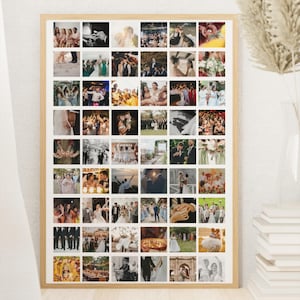 54 Photo Collage Template | Wedding, Graduation, Birthday | Minimalist Canva Design