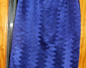 1 Beautiful GMI Deep Blue Long Patterned Skirt - Size 14